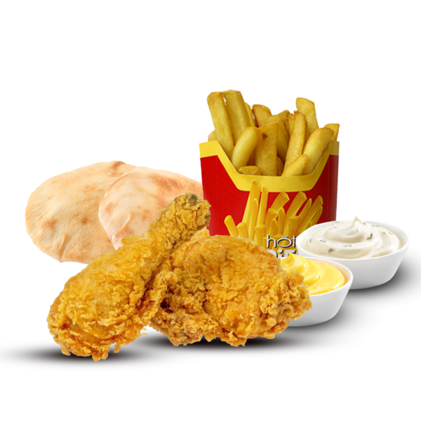 2 PCs Crispy Broasted Chicken